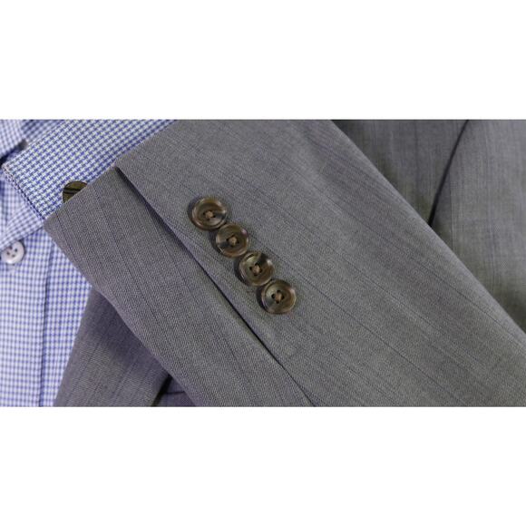 Indochino Custom Gray Pinstripe Peak Lapel Slim Fit 2-Btn Blazer Jacket 36S - Picture 6 of 8